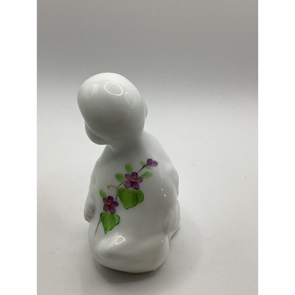 Fenton Duck Purple Flowers Hand Painted Artist Signed N. Kahne Art Glass - Picture 3 of 5